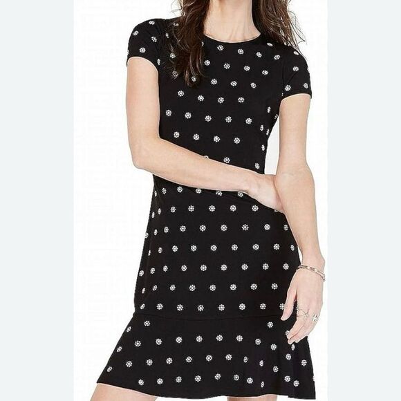 Michael Michael kors black with white floral dress medium p - Picture 1 of 12